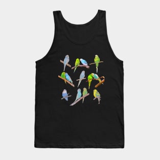 Lots of colorful parakeets - cute little birds Tank Top